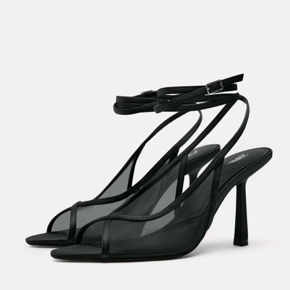Zara Mesh heeled sandals